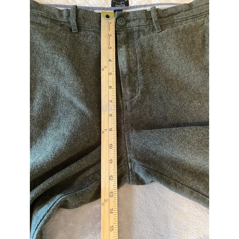 J.Crew Chino Pants Mens 34x30 Olive Green Stretch Slim Straight Trousers Preppy